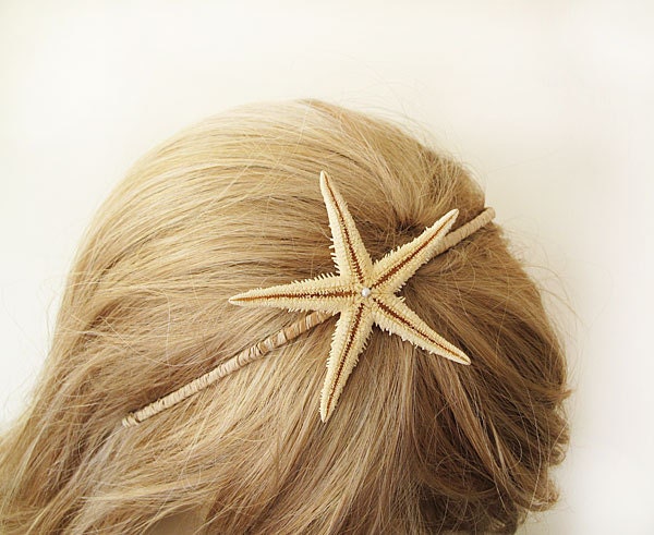 Starfish Headband, Summer Style,  Beach Hair, Mermaid Hair Accessories , Mermaid, Beach Weddings, Bridal Headband,Natural