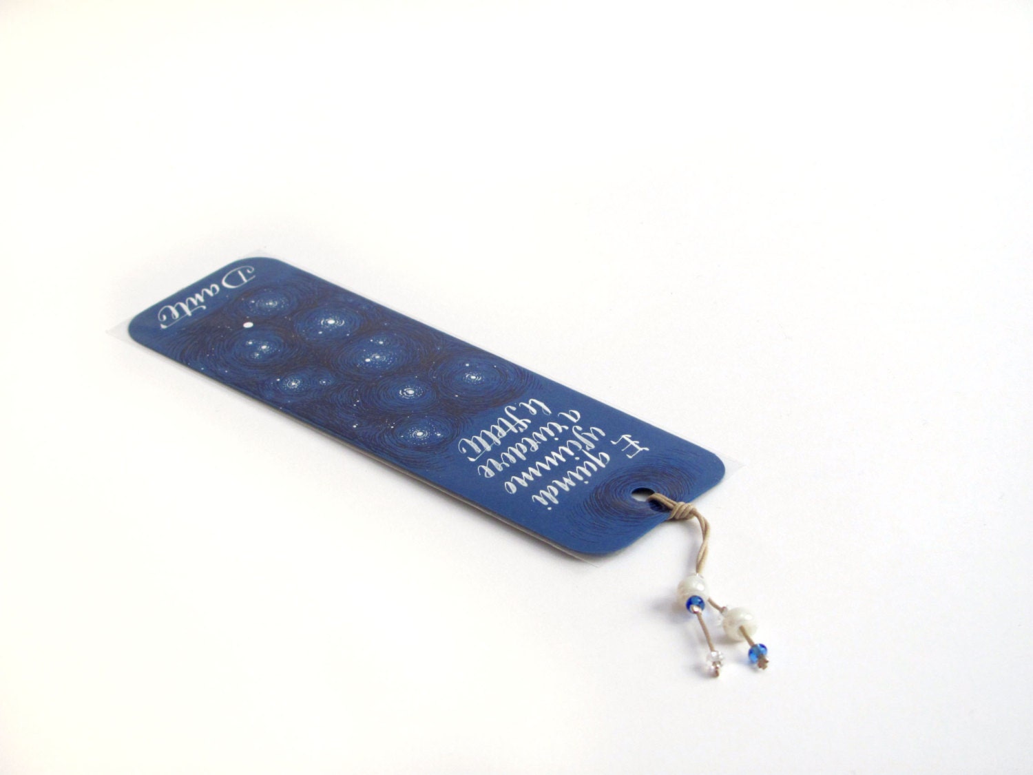 Dante Alighieri - The Divine Comedy - blue bookmark, with handwritten calligraphy - Stelle