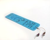 A Manzoni - The Bethroted - sky blue bookmark, with handwritten calligraphy - Quel ramo del Lago di Como