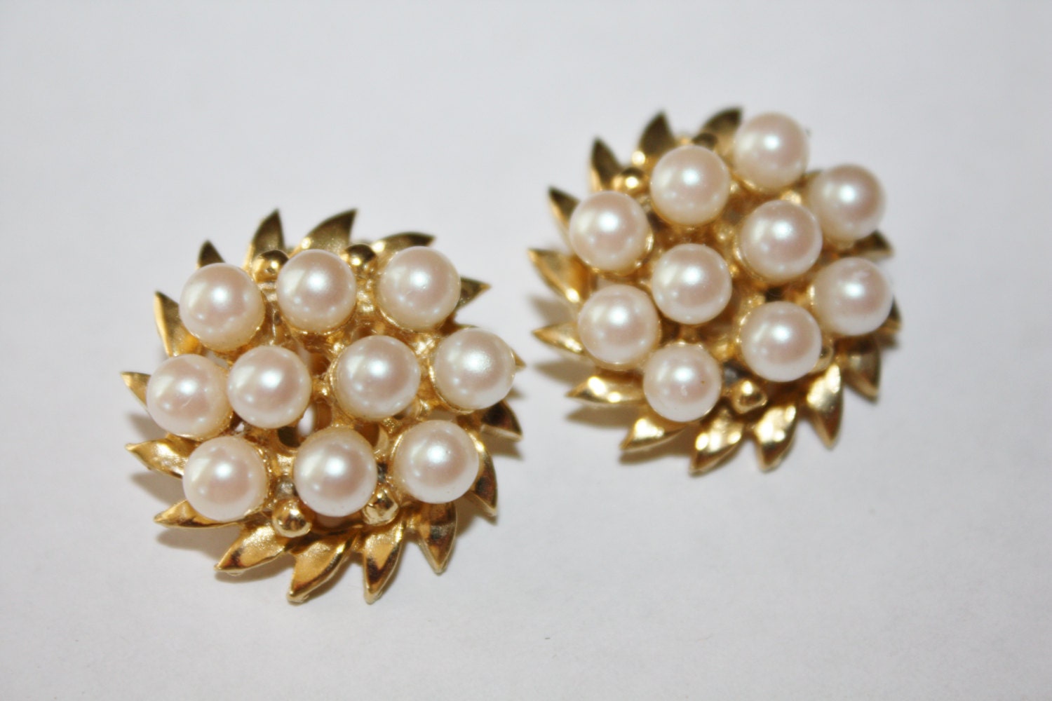 Vintage Earrings Pearl Cluster 1950s Jewelry
