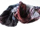 The Great Gatsby -  cherry brown, light vine, purple, grey, dark grey silk scarf.