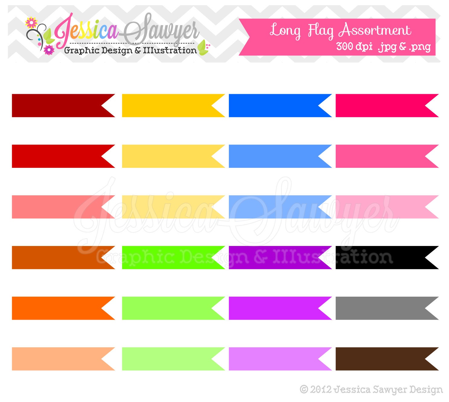 INSTANT DOWNLOAD long digital flags - label clip art - clipart - printable straw flags - commercial use - digital scrapbooking Il_570xn