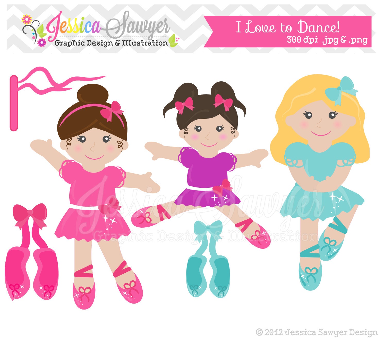 CLEARANCE - dance clip art - ballerina graphics - commercial use - card making - invitation design - scrapbooking instant download Il_570xn