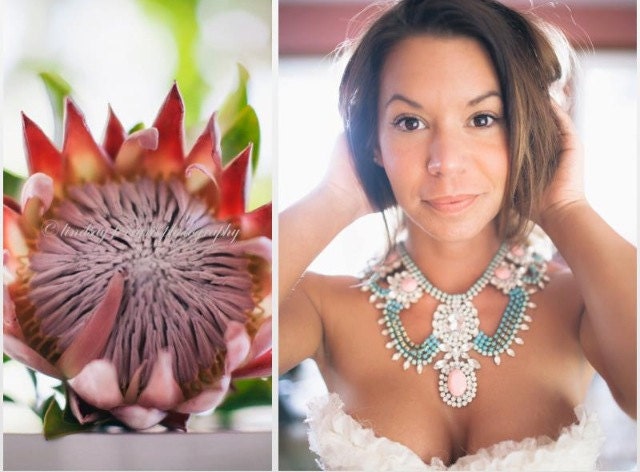Custom Made Bib Necklace For Your Wedding Day - Vintage 1950s Bold Pastel Rhinestone Bib Necklace - One Of  A Kind - Made To Order