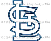 Instant Download St Louis Cardinals Baseball Logo Machine Embroidery Applique Design