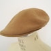 Camel Wool Driving Cap / tan flat cap or golf cap / men's vintage Kangol hat