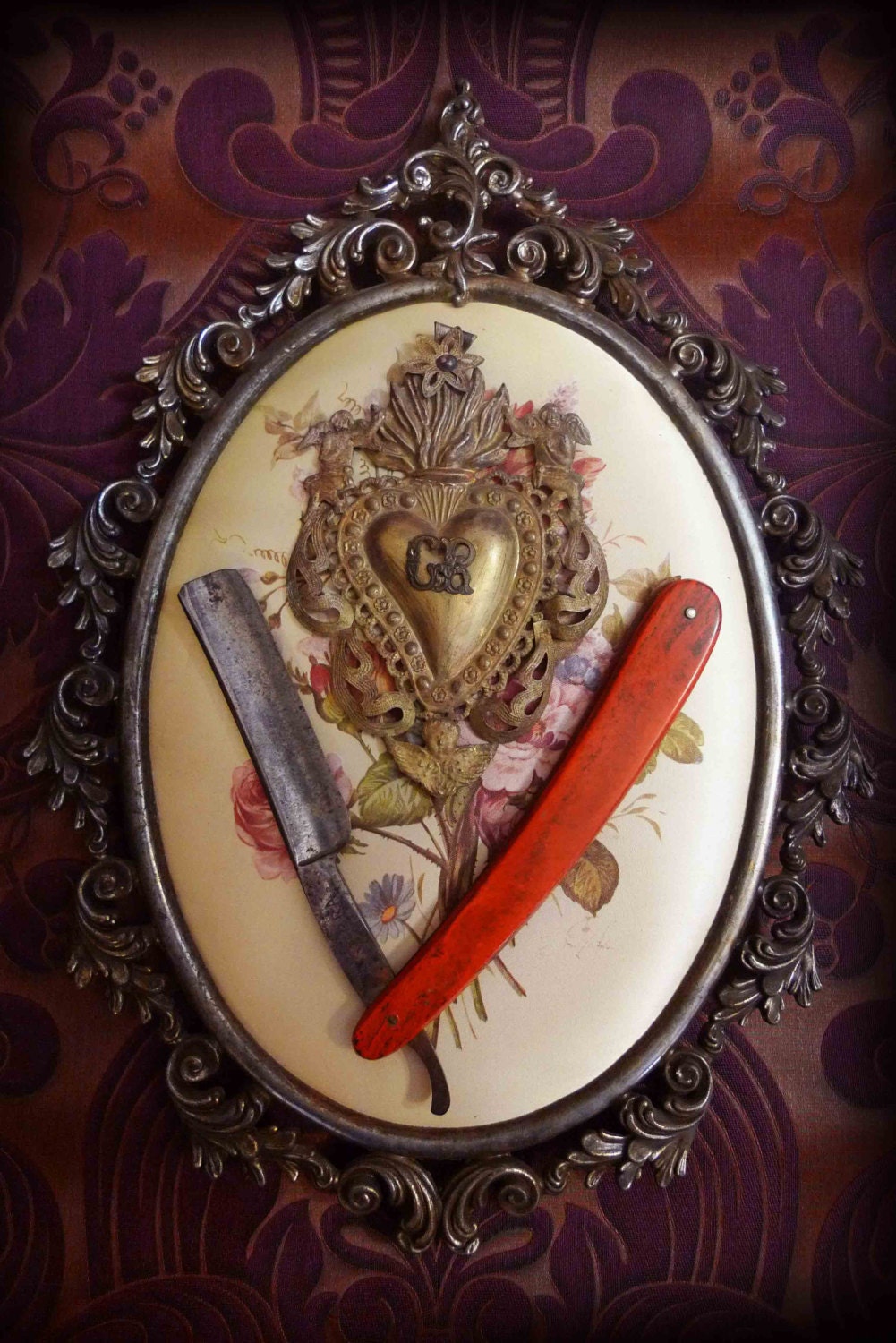 Ramon Maiden custom framed razor blade