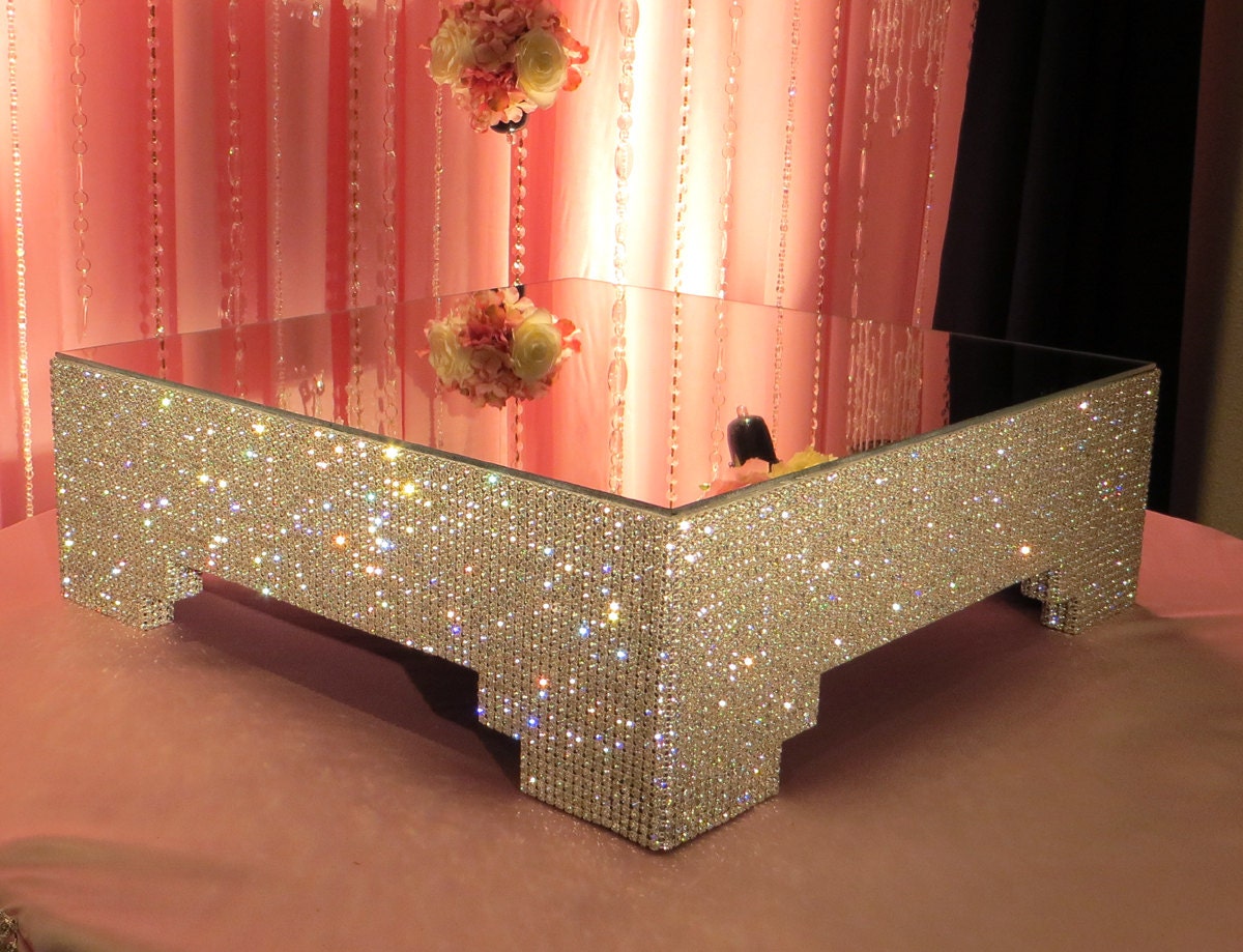 18" Square, Crystal Cake Stand