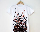 Organic Cotton Tee Hand Screen Printed Animal Ombre