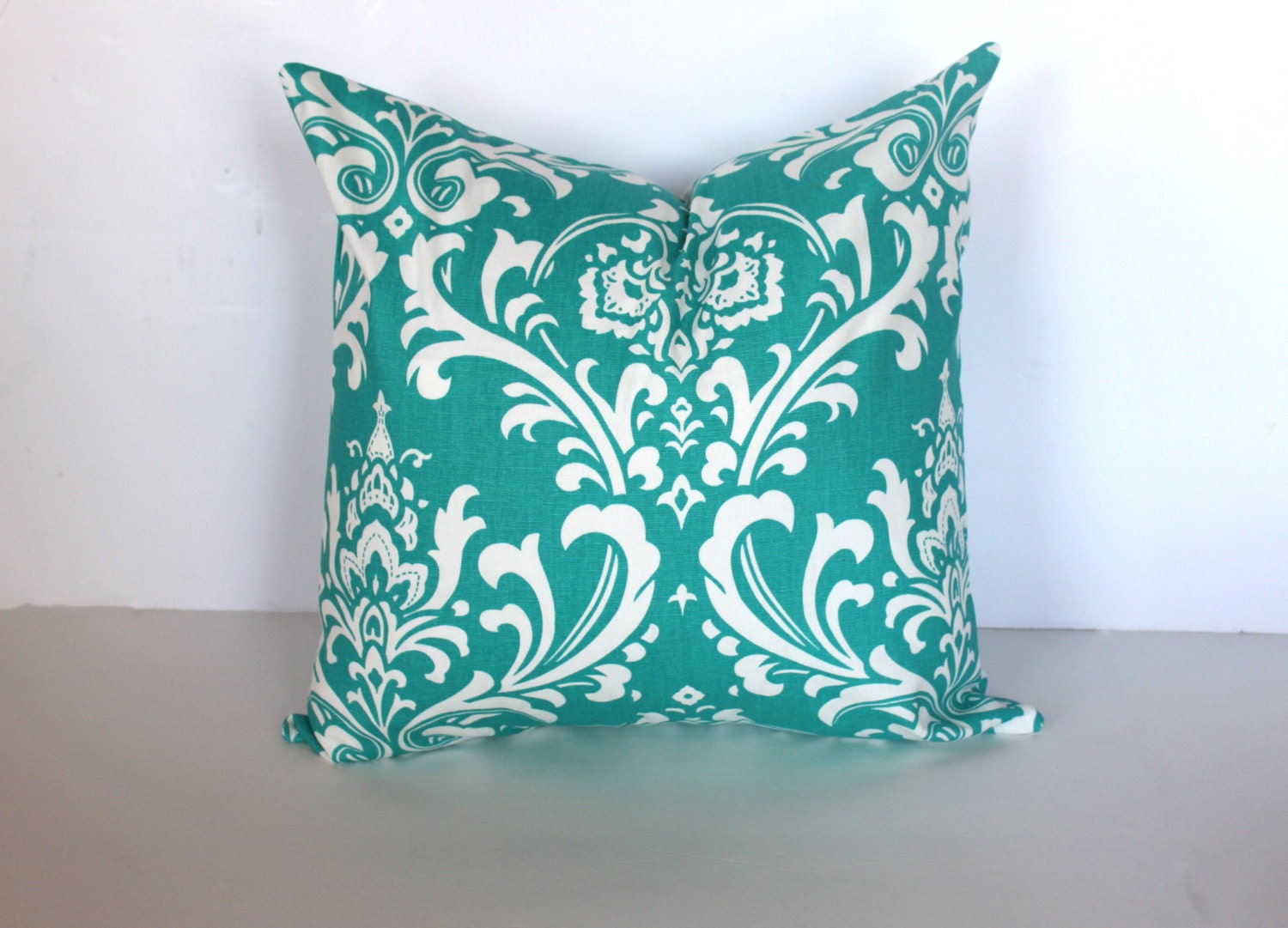 ONE - 16x16 Turquoise Damask Pillow Cover - Premier Prints