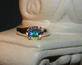 Mystic topaz engegement ring