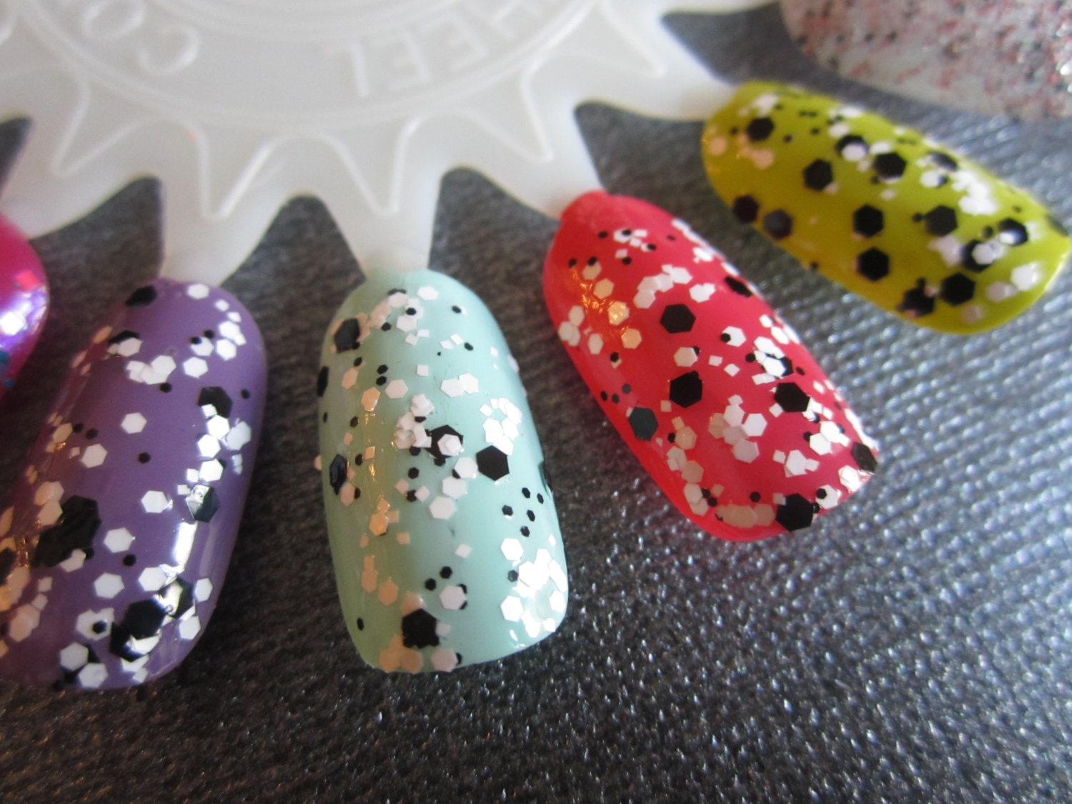 Totally Retro-Black and White Glitter Polish