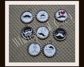Mustache Wine Glass Charms