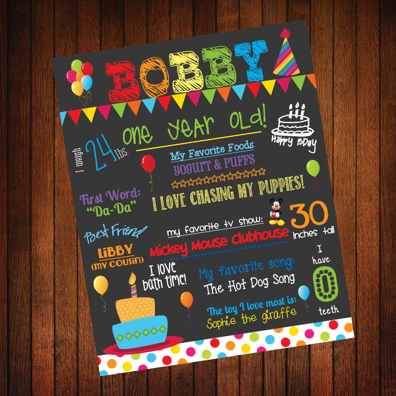 Custom Birthday Board: Happy Birthday Theme Il_170x135
