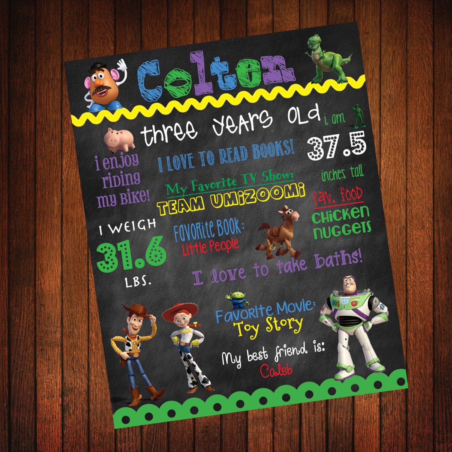 Custom Birthday Board: Toy Story