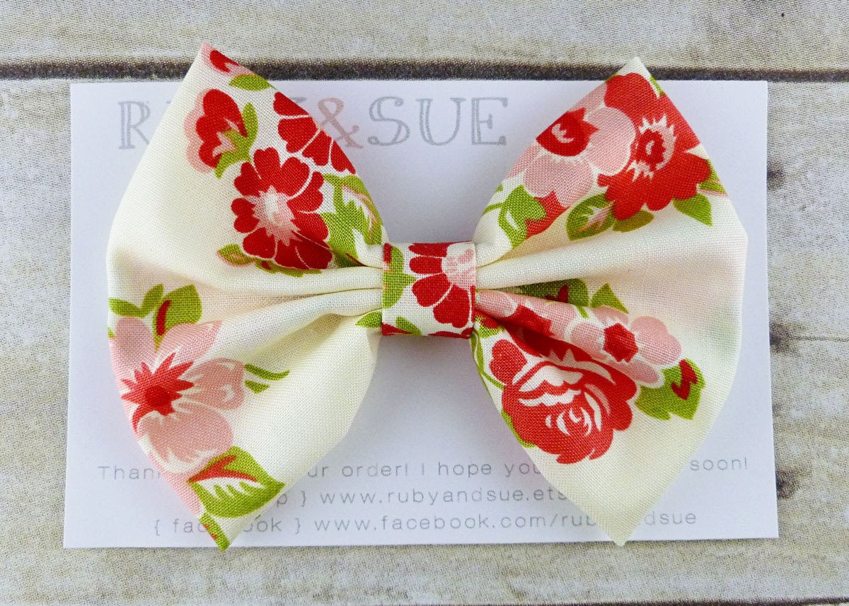XL Fabric Bow Hair Clip, Bouquet Bow, Spring Accessory