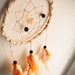 Small Dream Catcher - Summer Morning - With Yellow Citrine Gemstone Amulet, Yellow and White Feathers - Home Decor, Nursery Mobile