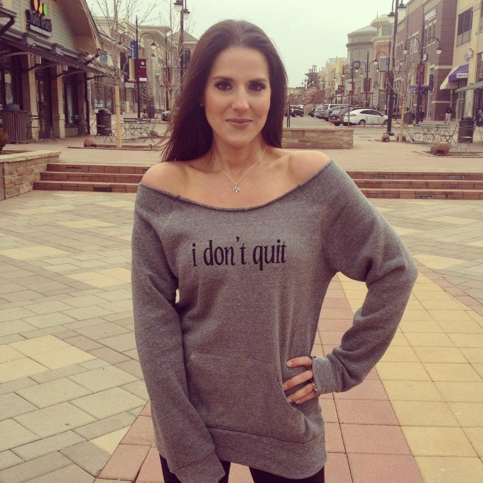 I don't quit Off the Shoulder Comfy Couture Eco Fleece Sweatshirt