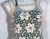 Crochet wearable , Women Top ,Tunic,   Made to order , Crochet blouse , Spring,  /  No.CB-09