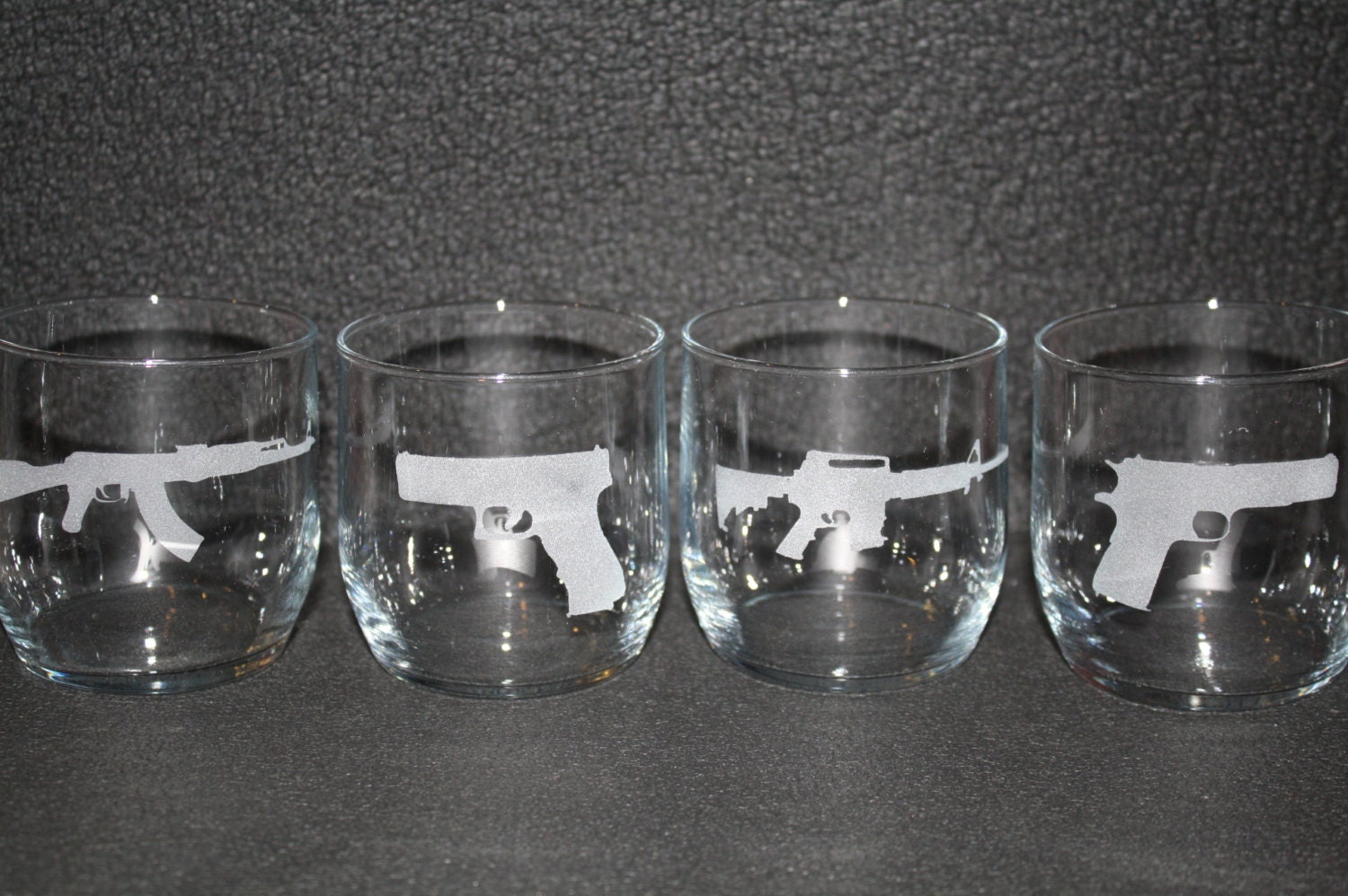 Gun Rocks Glasses- Set of 4
