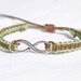 Infinity Hemp Bracelet Brown and Green- Wish Bracelet - Friendship Bracelet - Karma Bracelet