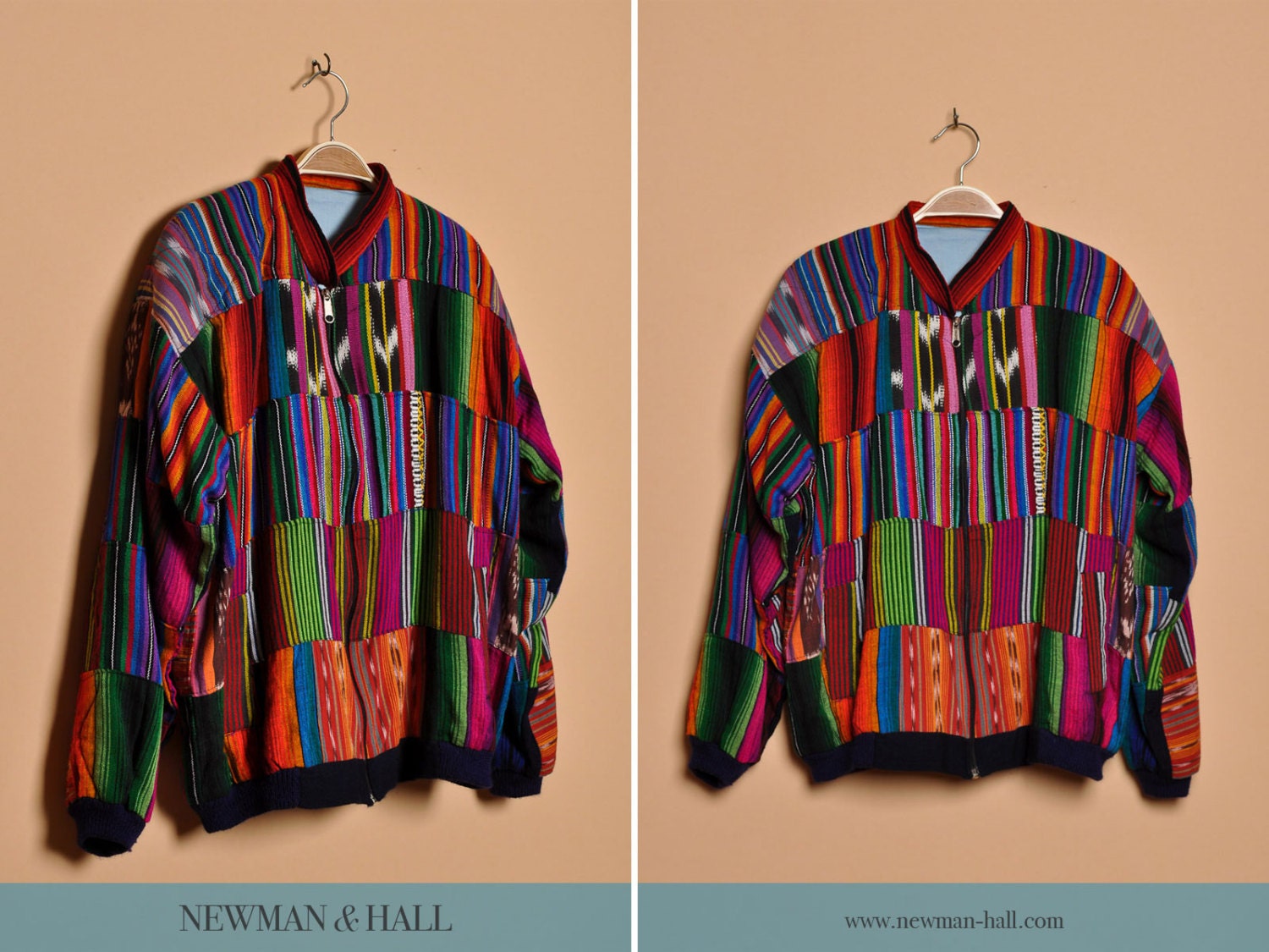 Vintage 1990s Mixed Print Woven  Light Jacket with Side Pockets