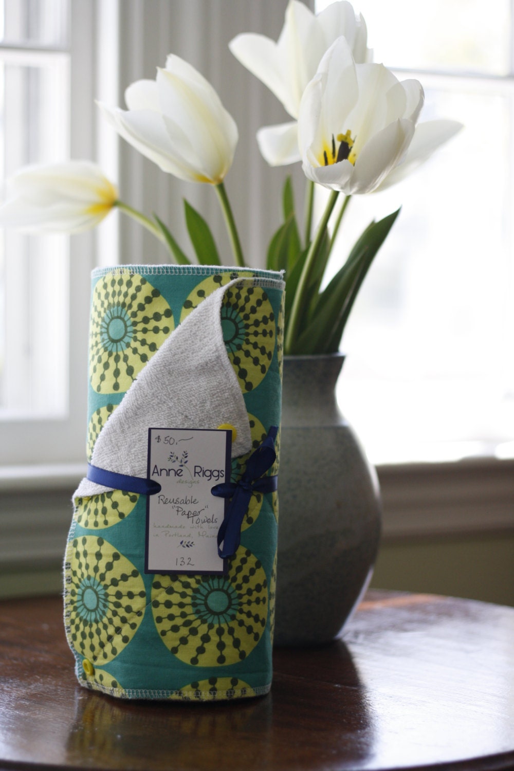 Reusable Paper Towel Roll Set of 12 Fabric Earth Friendly Gift On Sale 20% Discount