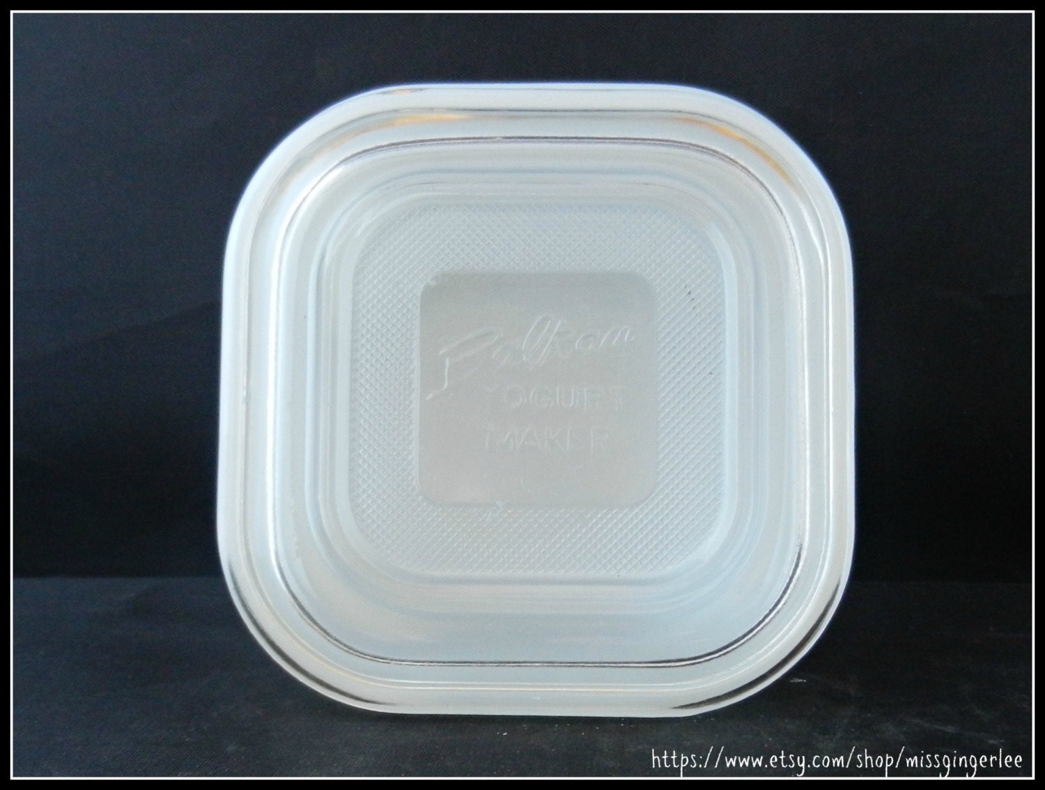 Square vintage milk glass Balkan Yogurt maker refrigerator dish with lid by Anchor Hocking