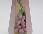 1910 Signed Porcelain Hand Painted Flower Vase - Pastel Lilly Floral Design - Fine Victorian Antique Home Decor Accessory Urn