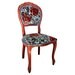 SALE Ruby Velveteen Accent Chair: Upholstered in Red Burgundy Indigo Aqua Floral Designer Fabric  Louis XVI
