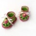 Baby Crochet Sandals, baby shower, Hot Pink and green baby girl sandals barefoot