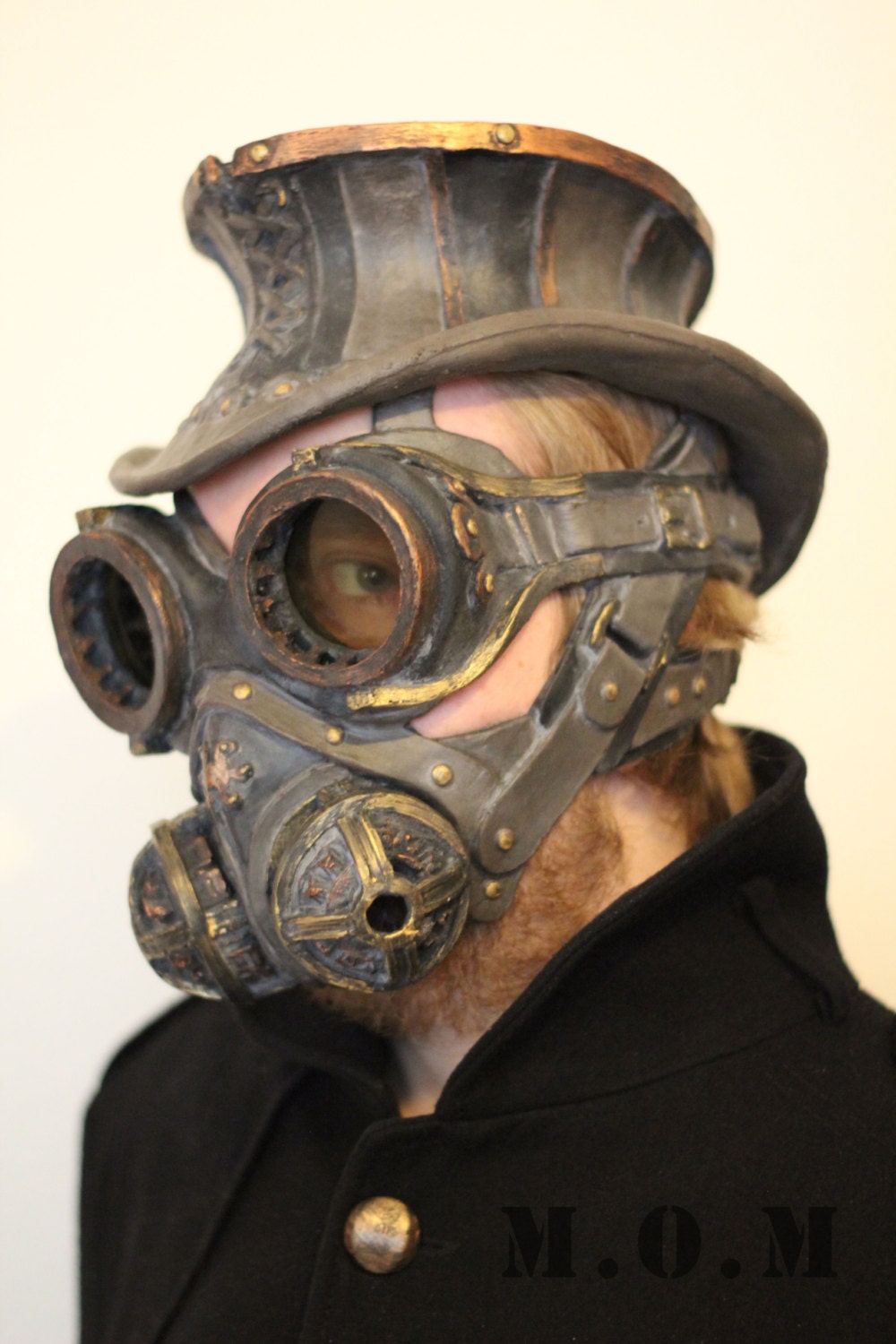Steampunk Hat, Goggles and respirator, SALE price