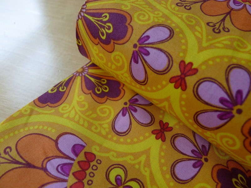 ORGANIC Daisy Janie - New Leaf - Rhapsody Lemon HALF YARD