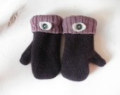 Handmade Children's Recycled Wool Sweater Mittens, Fleece Lined - Small