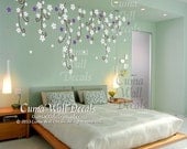 flowers wall decals nursery white flower vinyl wall decal  tree nature wall sticker children decals nursery wall mural-  Z202 by cuma