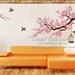 flower wall decal tree wall decals flower vinyl wall decals birdcage wall mural birds nursery wall decal nature- flower birds Z157 cuma