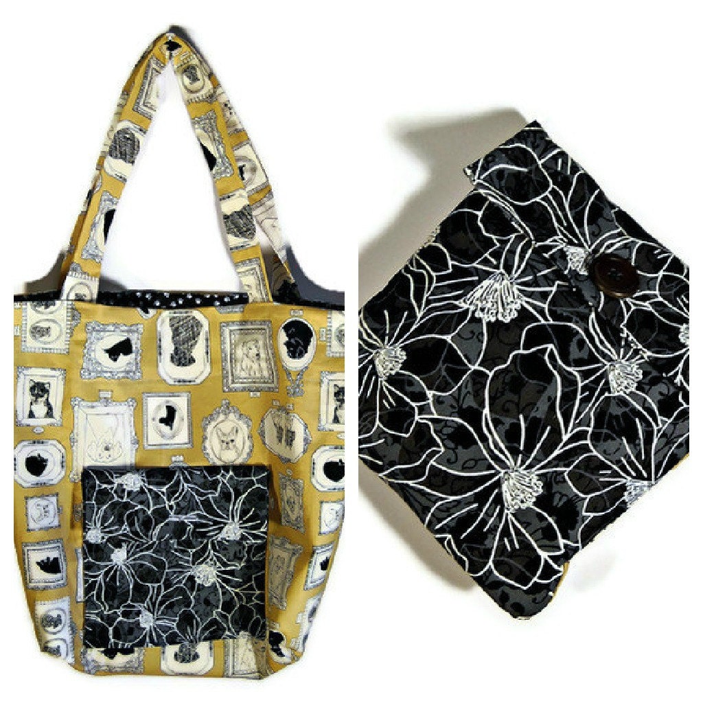 Dogs and More Dogs in this Fun - Fold up Tote Bag - Easy Tote - Free Shipping - ECO Shopping Bag -TAGT