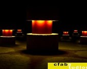 HIGH OUTPUT O-Lite Concrete Round Circular Cylindrical LED Night Light Table Lamp Plug in Bottle Lamp/Bar/Club/Bedroom Cfab Studios