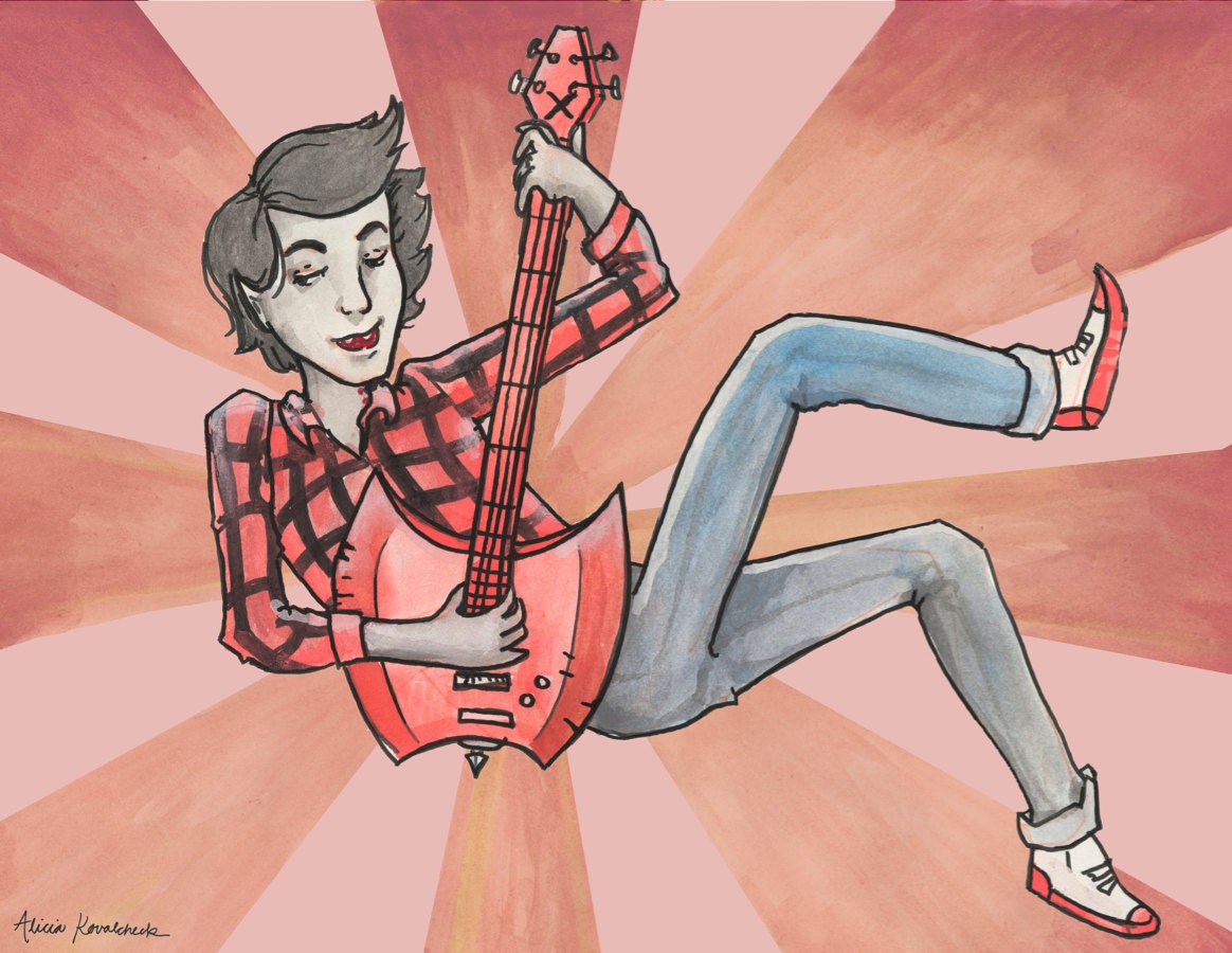 8.5 x 11" Marshall Lee from Adventure Time watercolor print