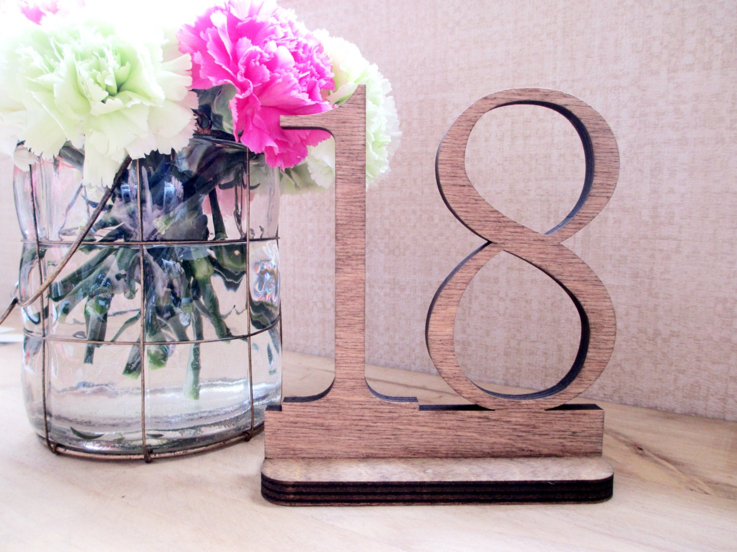 Wedding Table Numbers, Stained Wooden Table Numbers, Wedding Table Number