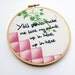 Hand Embroidered Rap Lyrics Hoop Art / DMX - Y'all Gonna Make Me Lose My Mind - Vintage Handkerchief 5 inch Hoop Hipster Decor