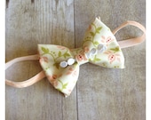 Sweet Pea-flower bud fabric and wool felt lace bow baby headband