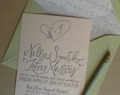 Sweet Heart Garden Party Calligraphy Wedding Invitation 