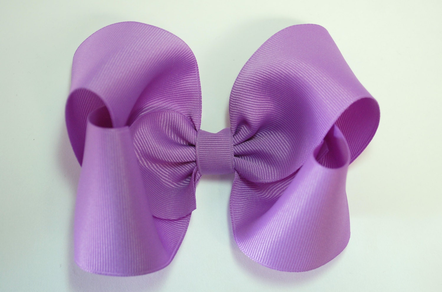 Purple Girls Hair Bow - Baby Girl Hair Bow -Solid Color 5 Inch Boutique Bow on Alligator Clip Barrette