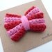 Any Colors--Crochet Bow Hair Clip--Spring--Striped--Girls Hair Accessories--Snap Clip