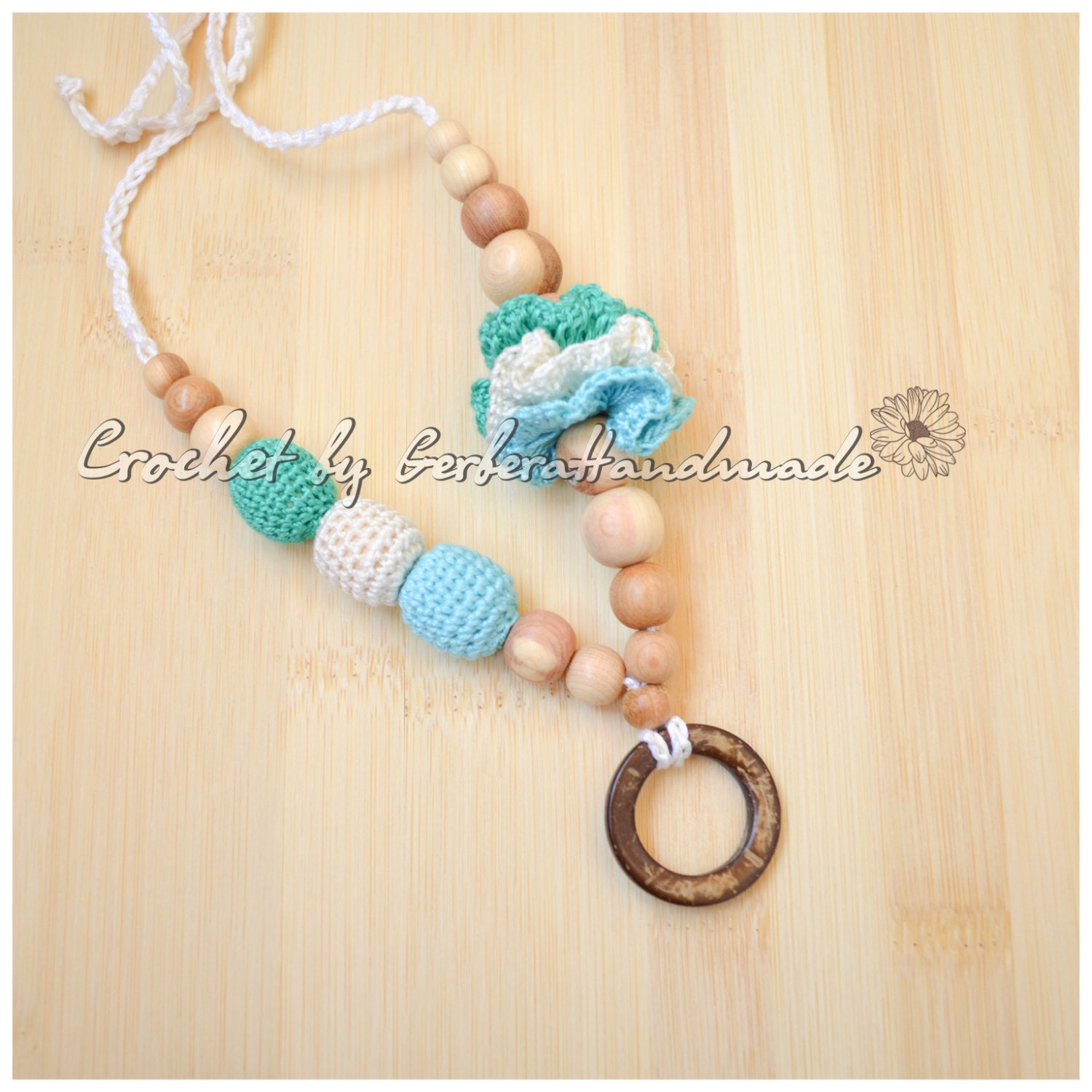 Teething necklace / Nursing necklace / Breastfeeding Necklace / Crochet Necklace for mom Ready to ship