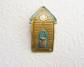 Beach house bracelet connector, beach hut cuff, beach hut connector, colourful beach huts, bronze beach huts