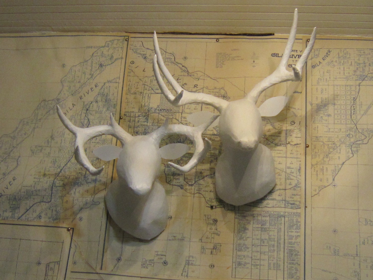 CUSTOM - (2) BLANK  faux taxidermy deer head