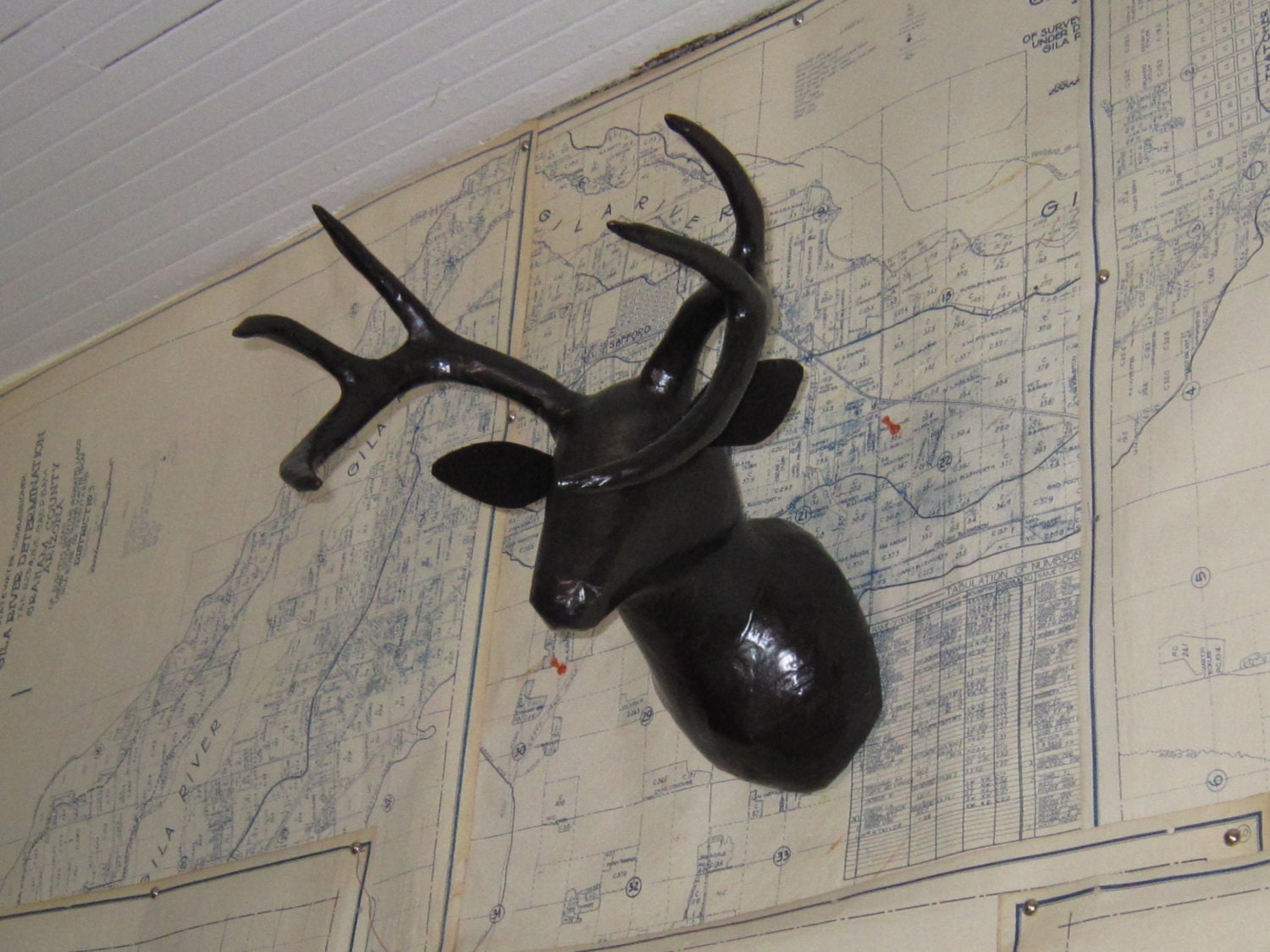 Faux Taxidermy Deer Head - metallic bronze