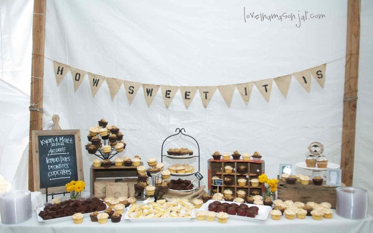 How Sweet it is Burlap pennant banner - rustic wedding decor - dessert table - reception